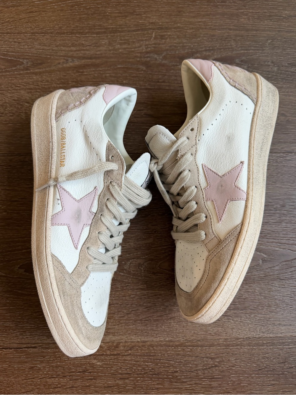 Golden Goose Ball Star Women’s Shoes Sneakers Pink Tan Sz 40